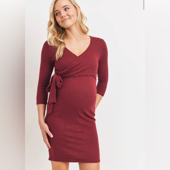 NWT Brushed Hacci Maternity/Nursing Dress - Picture 2 of 6